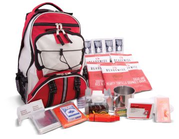 64 Piece Survival Backpack (Red)