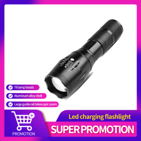 Strong Light T6 Flashlight LED Aluminum Alloy Telescopic Focusing Flashlight Mini Waterproof Strong Light Portable Outdoor Flash