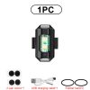 1Pc Universal Led Aircraft Strobe Lights Motorcycle Anti-collision Warning Light with USB Charging 7Colors Turn Signal Indicator