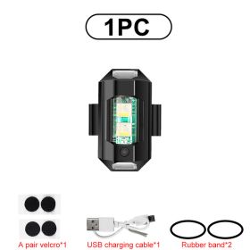 1Pc Universal Led Aircraft Strobe Lights Motorcycle Anti-collision Warning Light with USB Charging 7Colors Turn Signal Indicator