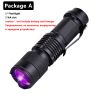 UV LED Flashlight Mini LED Torch 395nm blacklight Wavelength Violet Light Zoomable Pet Urine Scorpion Feminine hygiene Detector