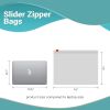 Pack of 100 Slider Zipper Bags 14 x 10. Clear Poly Bags 14x10. Thickness 3 mil. Polyethylene Bags for Packing and Storing. Plastic Bags for Industrial