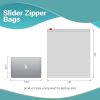 Pack of 100 Slider Zipper Bags 8 x 10. Clear Poly Bags 8x10. Thickness 3 mil. Polyethylene Bags for Packing and Storing. Plastic Bags for Industrial;