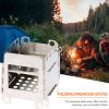 Camping Wood Stove; Portable Outdoor Folding Picnic Grill BBQ Cooking Stove