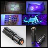 UV LED Flashlight Mini LED Torch 395nm blacklight Wavelength Violet Light Zoomable Pet Urine Scorpion Feminine hygiene Detector