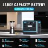 Portable Power Station;  2048Wh LiFePO4 Battery Backup;  1.8H Fast Charging;  2400W AC Outlets(4800W Peak);  25A RV Output;  Solar Generator for Outdo