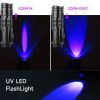 UV LED Flashlight Mini LED Torch 395nm blacklight Wavelength Violet Light Zoomable Pet Urine Scorpion Feminine hygiene Detector