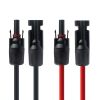 Black+Red Solar Panel Extension Cable Wire Solar Connectors 12 AWG Gauge