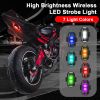 1Pc Universal Led Aircraft Strobe Lights Motorcycle Anti-collision Warning Light with USB Charging 7Colors Turn Signal Indicator