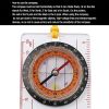 Portable Compass With Ruler Scale For Scout Hiking Camping Boating; Orienteering Map; Professional Magnifying Compass