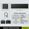 POWERWIN 110W Foldable Solar Panel for Power Station and USB Devices Shingled Portable Solar Panel with PD18W Fast Charging Output and Adjustable Kick