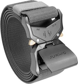 Tactical Belt;  Military Hiking Rigger 1.5" Nylon Web Work Belt with Heavy Duty Quick Release Buckle (Color: Gray, size: M)