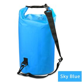 Waterproof Sport Dry Bag With Adjustable Shoulder Strap For Beach; Drifting; Mountaineering Outdoor Backpack Waterproof Hiking Bag 500D Nylon (Color: Light Blue, size: 15L)