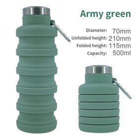 500ml outdoor retractable water bottle portable collapsible (Capacity: as shown, Color: A04 500ML)