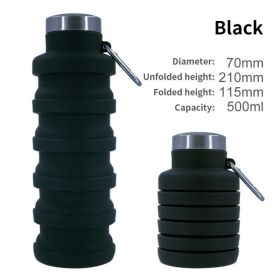 500ml outdoor retractable water bottle portable collapsible (Capacity: as shown, Color: A01 500ML)