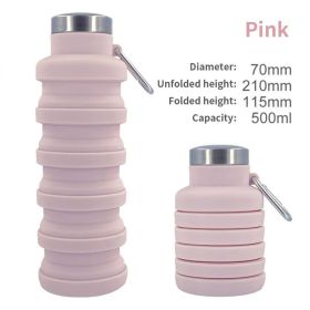 500ml outdoor retractable water bottle portable collapsible (Capacity: as shown, Color: A02 500ML)