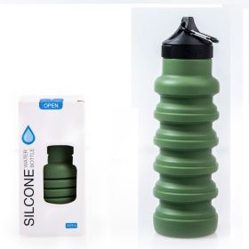 500ML Large Capacity Silicone Sports Water Bottle Outdoor Folding Water Cup For Climbing (Color: as picture5)