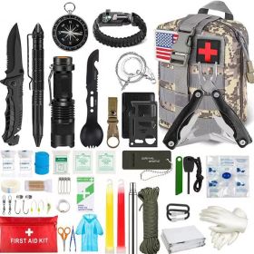 Outdoor SOS Emergency Survival Kit Multifunctional Survival Tool Tactical Civil Air Defense Combat Readiness Emergency Kit (Ships From: China, Color: ACU)