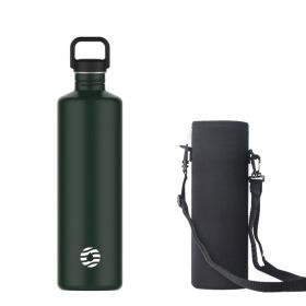 2L Stainless Steel Water Bottle | 2 Litre Single Wall Water Uninsulated Canteen | Eco Friendly Reusable Bottle | Plastic Free and Leakproof Metal Wate (Color: Green)