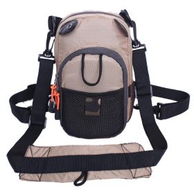 Fly Fishing Chest Bag Lightweight Waist Pack (Color: Khaki)