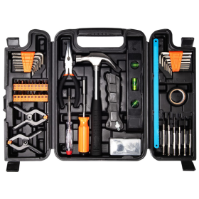 General Household Hand Tool Set with Tool Box Storage Case (Color: Black, Type: Hand Tool Set)