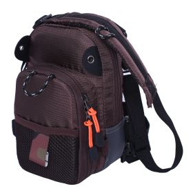 Fly Fishing Chest Bag Lightweight Waist Pack (Color: Brown)