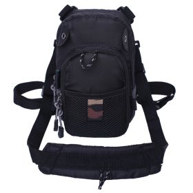 Fly Fishing Chest Bag Lightweight Waist Pack (Color: Black)