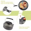 3pcs/set Lightweight Outdoor Cooking Utensils Kit Portable Camping Pot Pan Kettle Soup Wok Pot Cookware Set