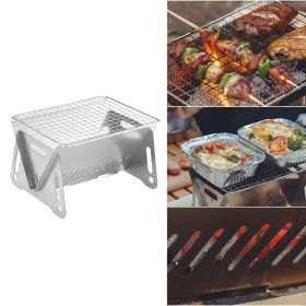 1pc Portable BBQ Grill For Outdoor Camping; Mini BBQ Grill; Folding Card Type Stove; Barbecue Grilling Net; Cooking Tools (Style: Stove)